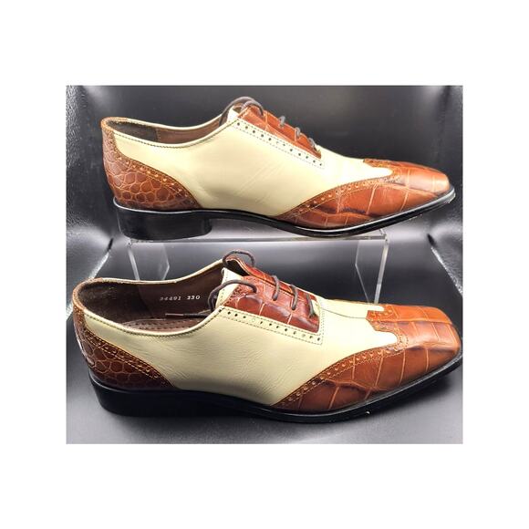 Stacy Adams Crocodile Embossed Two Tone Leather WingTip Dress Shoes - Size 8.5M main image 8